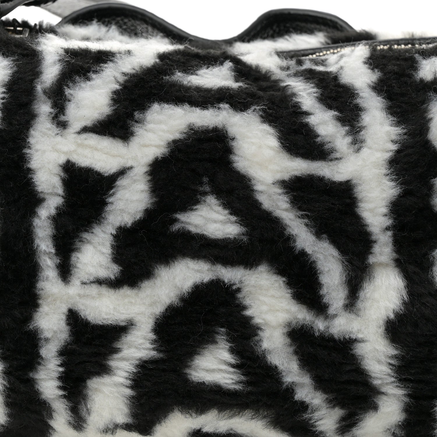 Marc Jacobs Faux Fur The Duffle Top Handle Bag Black White 8 of 10