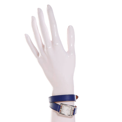 Hermes Swift Calfskin Cape Cod PM Double Tour Watch Bleu Electrique 2 of 14