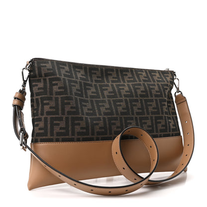 Fendi Vitello King Fabric Jacquard FF 1974 Messenger Tobacco Moro Sand 3 of 10