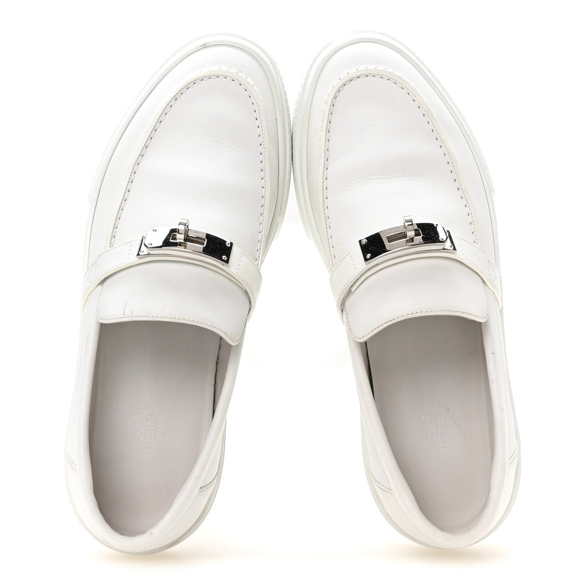 Hermes Calfskin Mens Game Slip On Sneakers 42.5 White 2 of 10