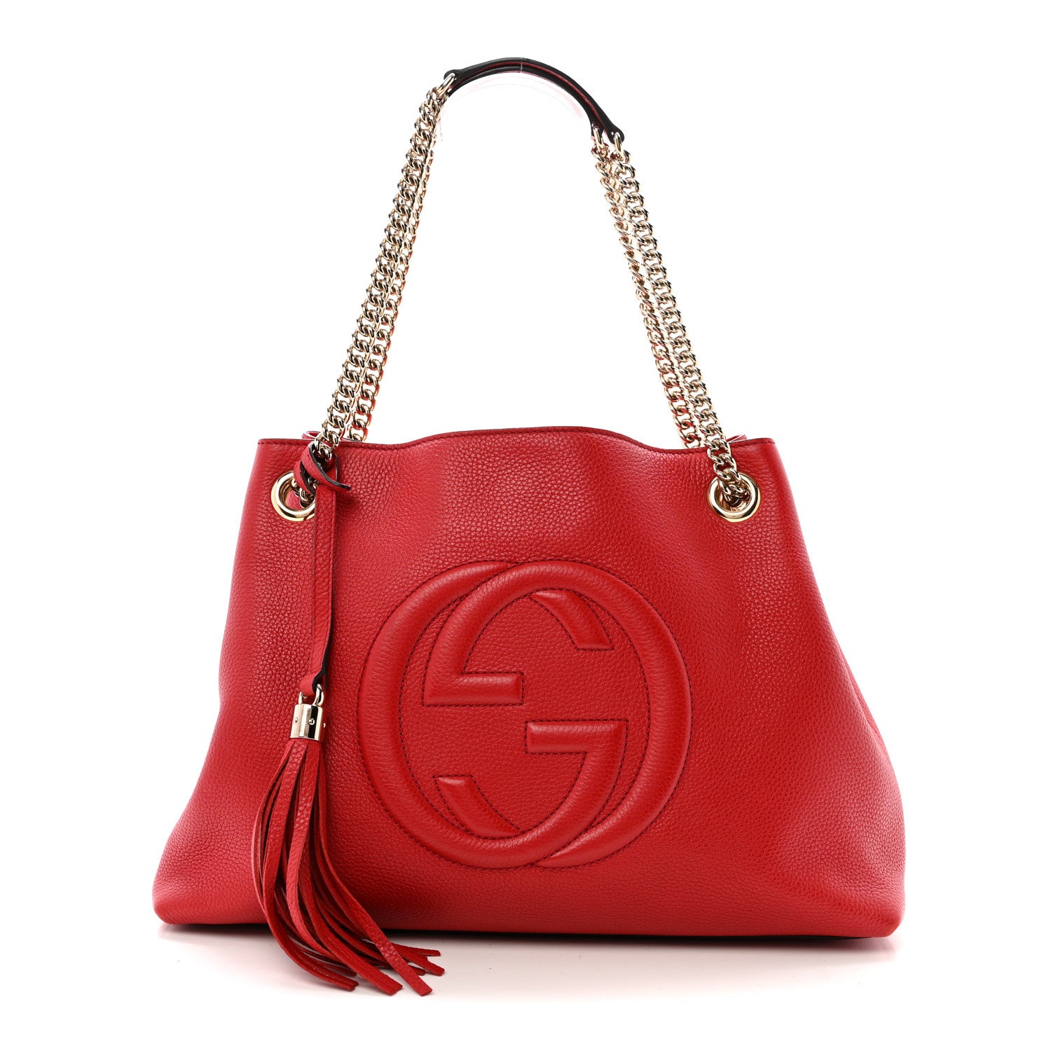 Gucci Cellarius Calfskin Medium Soho Chain Shoulder Bag Vibrant Red 1 of 13