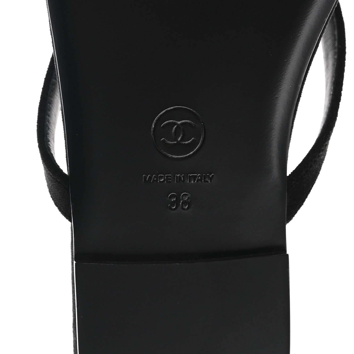 Chanel Velvet Crystal CC Thong Sandals 38 Black 8 of 11