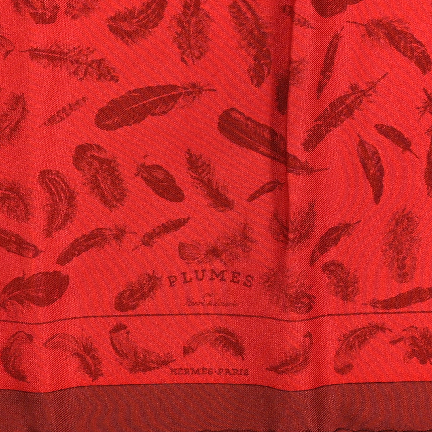 Hermes Silk Plumes Par Henri De Linares Pocket Square 2 of 3