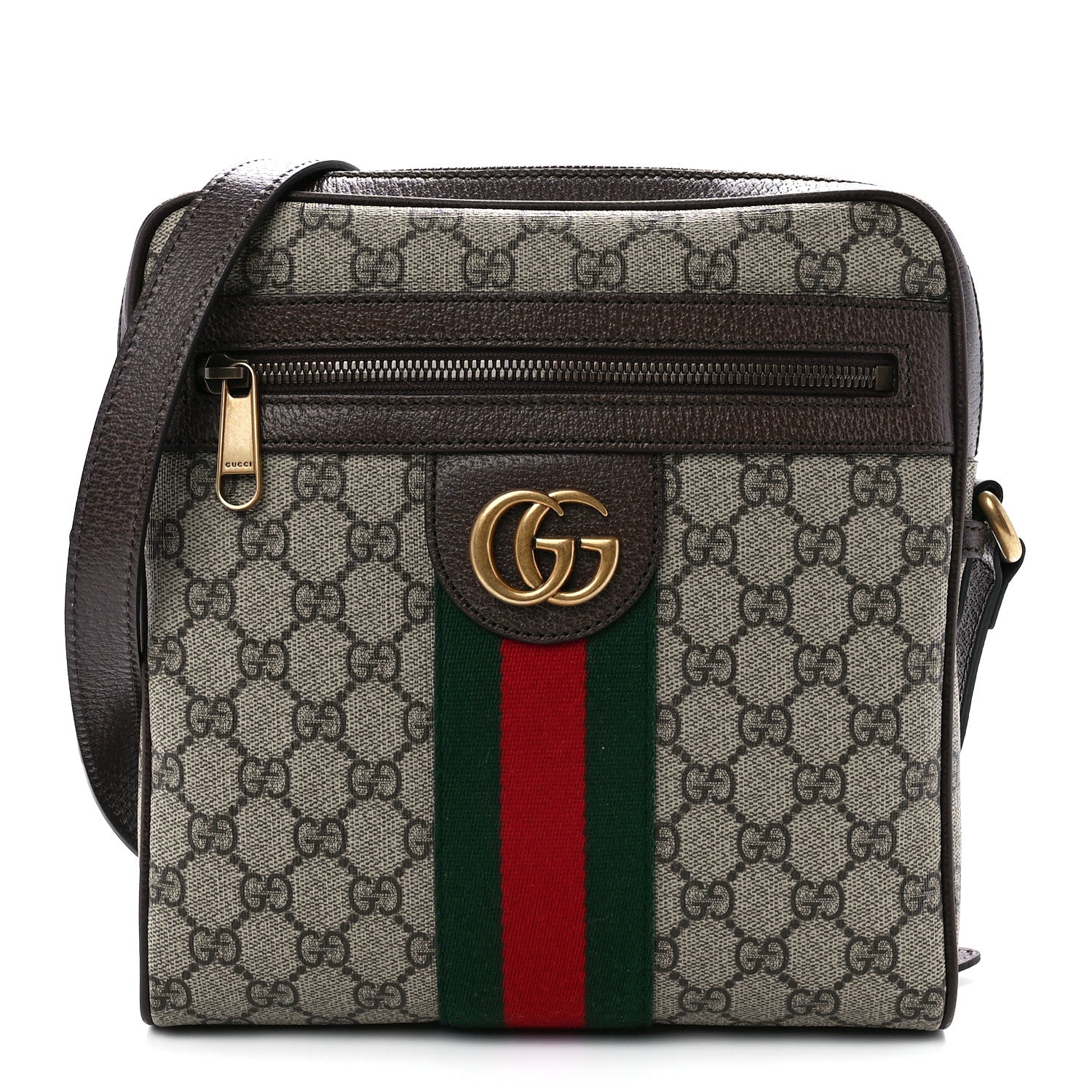 Gucci GG Supreme Monogram Web Small Ophidia Messenger Bag Brown 1 of 12