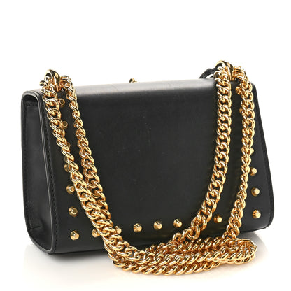 Gucci Calfskin Studded Small Padlock Shoulder Bag Black 3 of 11