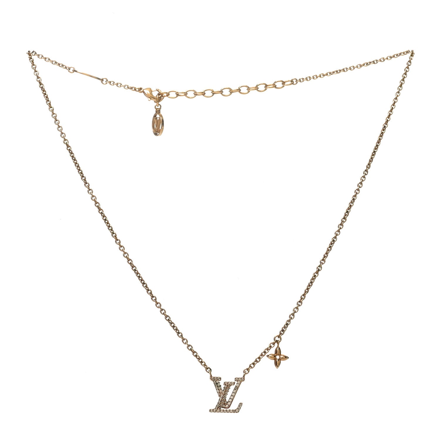 Louis Vuitton Metal Crystal LV Iconic Necklace Gold 1788670