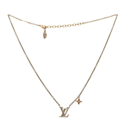 Louis Vuitton Metal Crystal LV Iconic Necklace Gold 3 of 6