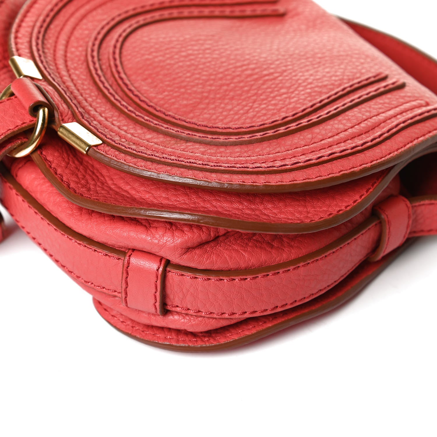 Chloe Calfskin Mini Marcie Round Crossbody Bag Brick 11 of 12