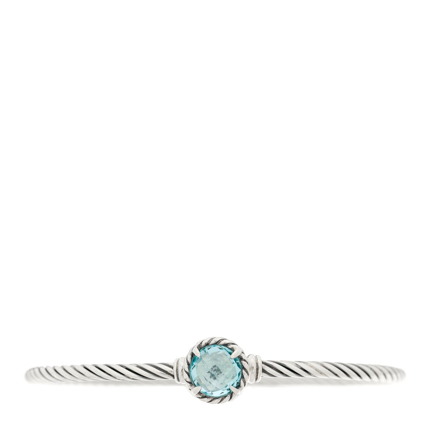 Sterling Silver Blue Topaz 3mm Chatelaine Bracelet