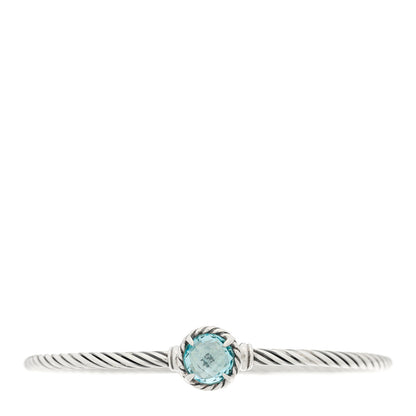 David Yurman Sterling Silver Blue Topaz 3mm Chatelaine Bracelet 1 of 3