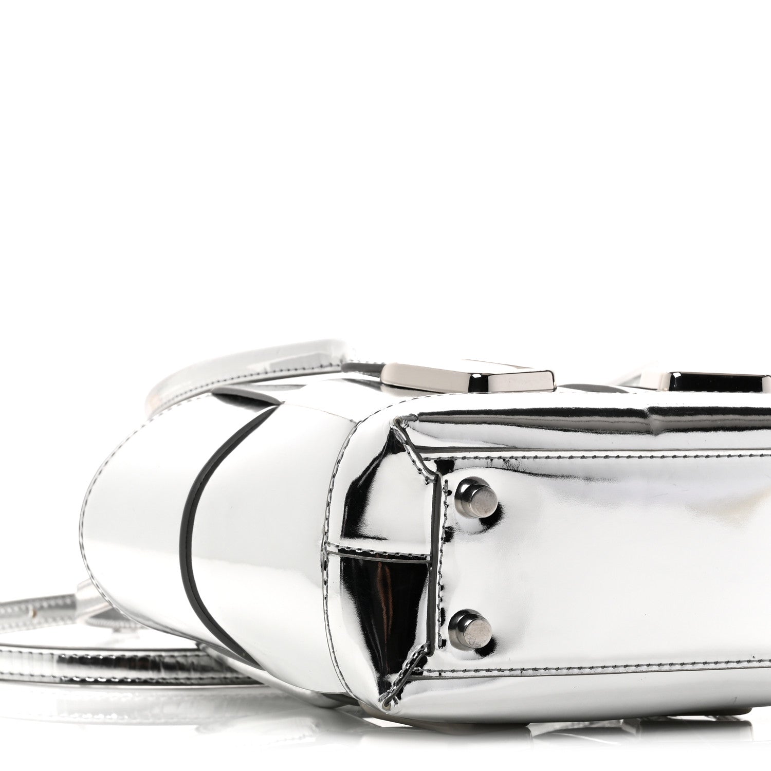 Bottega Veneta Mirror Laminated Nappa Maxi Intrecciato Mini Arco