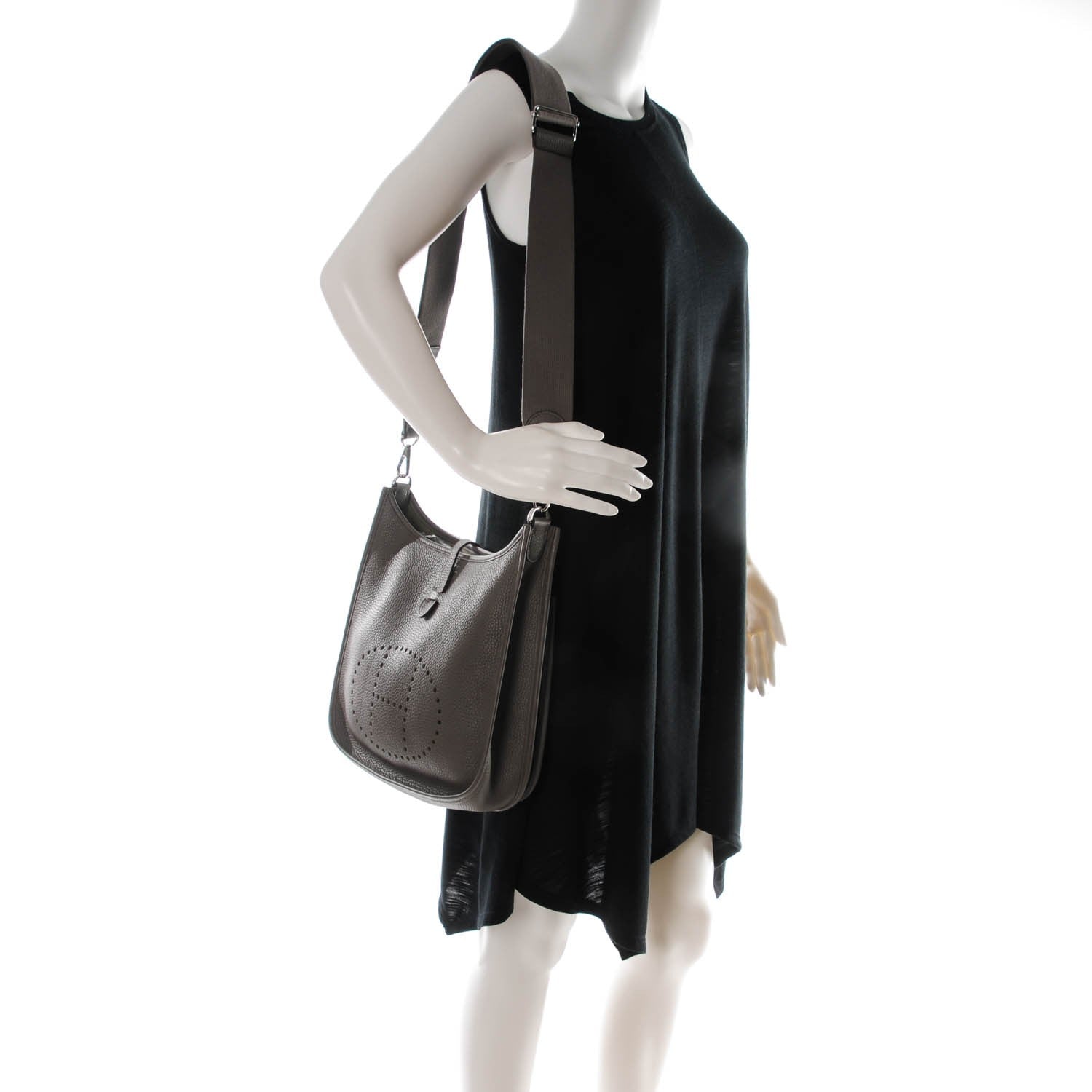 Hermes Taurillon Clemence Evelyne III PM Etain 2 of 8
