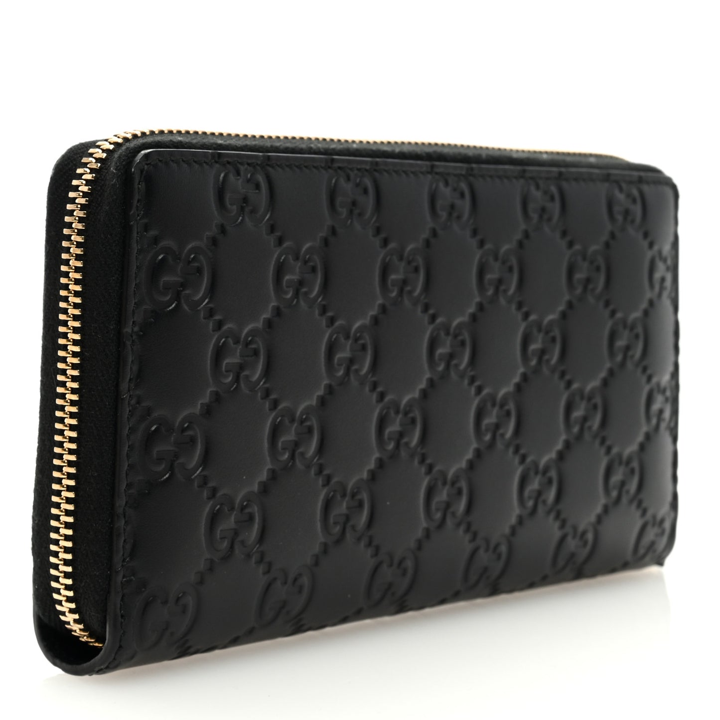 Guccissima Bow Zip Around Wallet Black