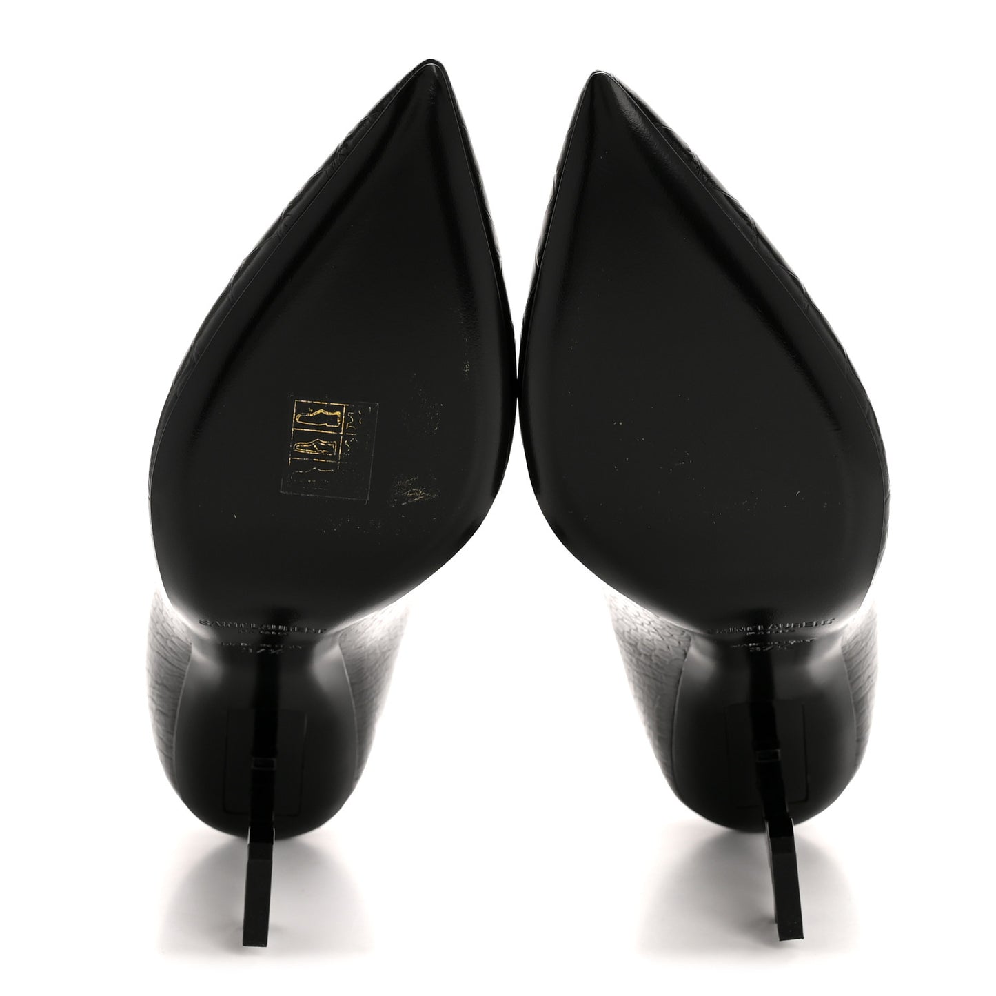 Calfskin Crocodile Embossed Opyum Pumps 37.5 Black