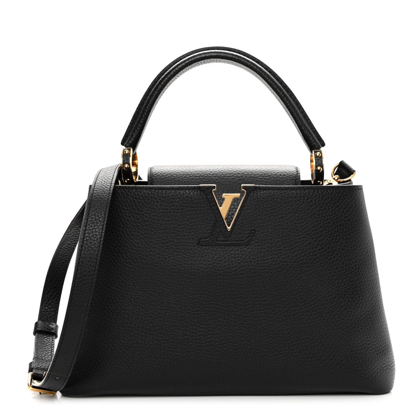 Taurillon Capucines MM Black Fuchsia