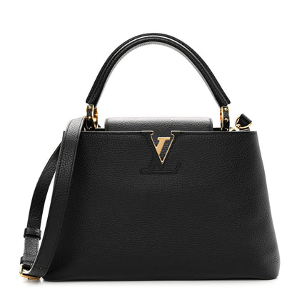 Louis Vuitton Taurillon Capucines MM Black Fuchsia 1 of 9