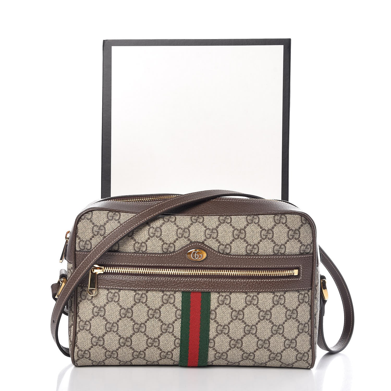Gucci GG Supreme Monogram Web Small Ophidia Shoulder Bag Brown 10 of 10