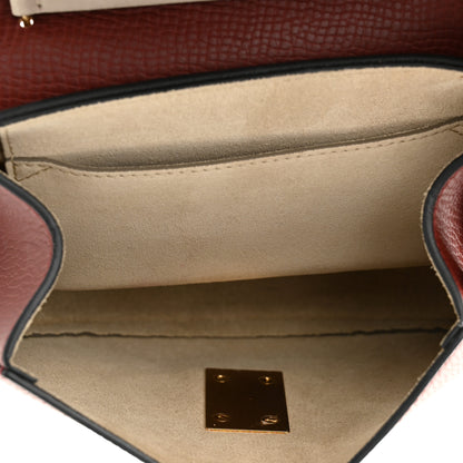 Chloe Grained Calfskin Lambskin Mini Bi-Color Drew Shoulder Bag Beige Brown 5 of 9