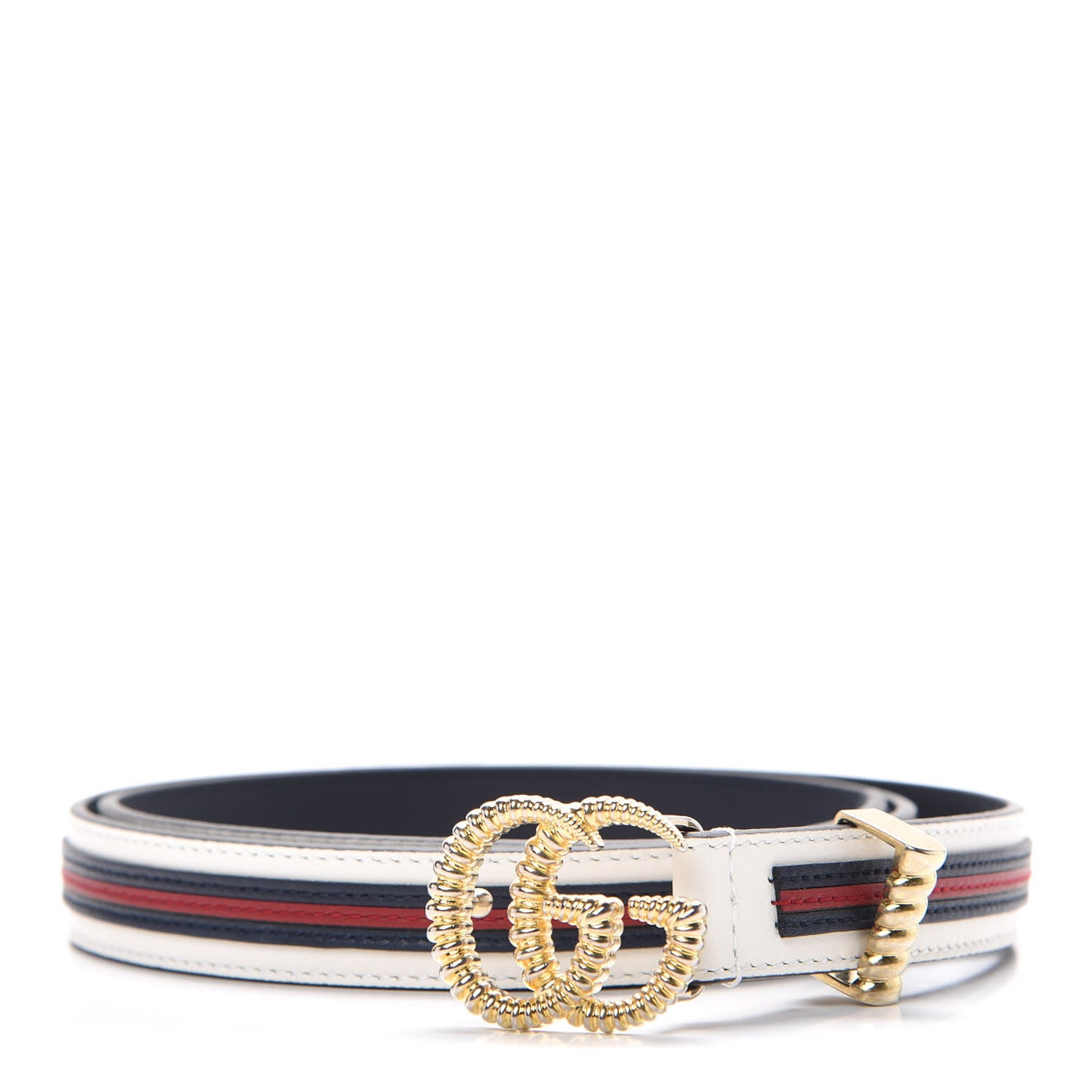 Calfskin Torchon Double G 20mm Belt 80 32 Off White Blue Red