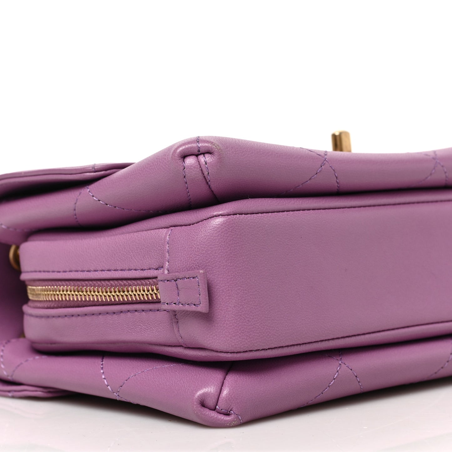 Lambskin Sleek And Chic Flap Purple
