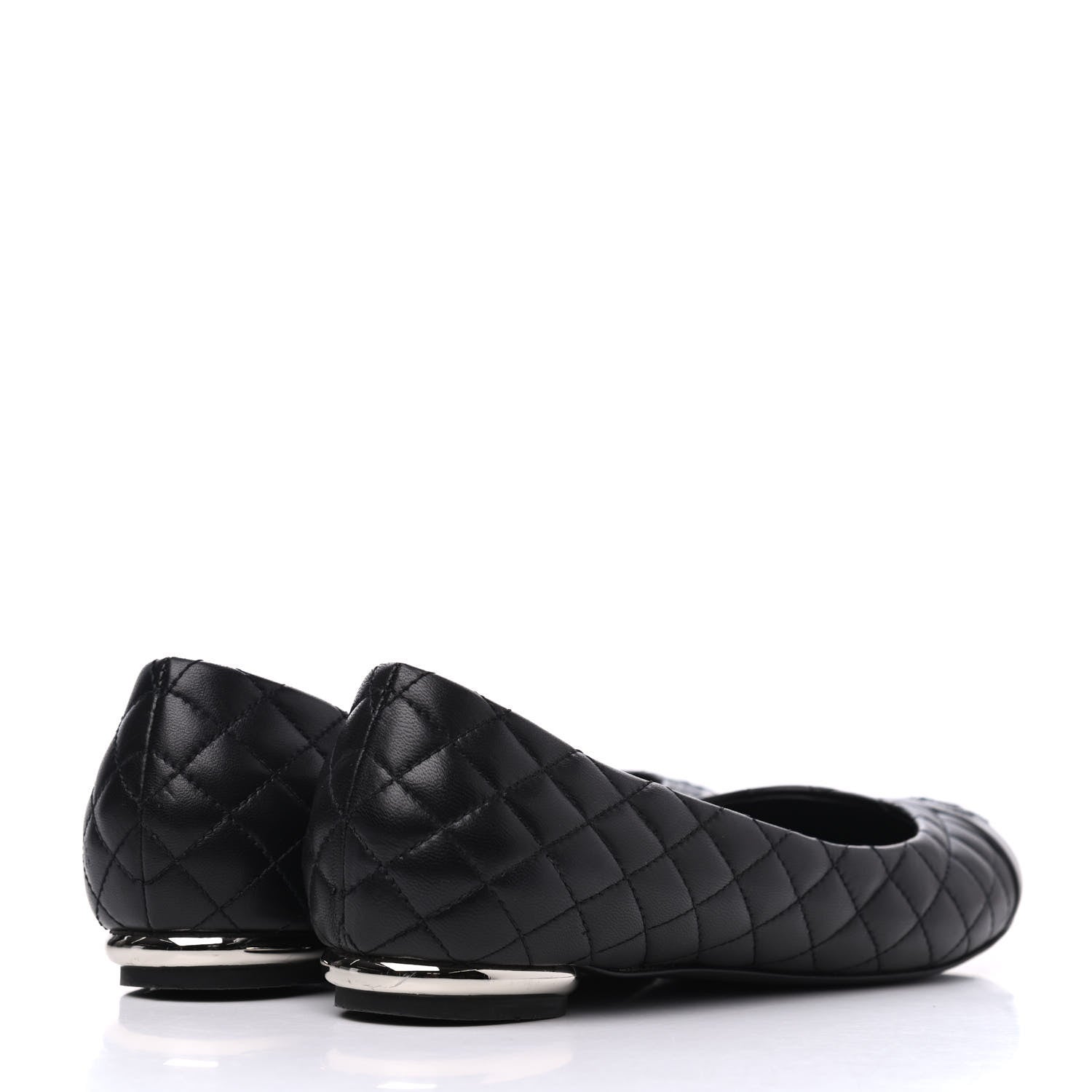 Chanel Lambskin Quilted CC Cap Toe Ballerina Flats 36.5 Black 4 of 18