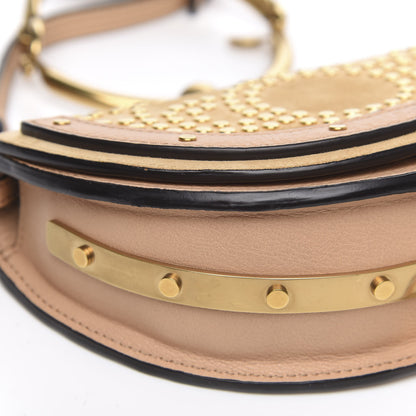 Chloe Suede Calfskin Constellation Studded Small Nile Bracelet Minaudiere Bag Blush Nude 7 of 9