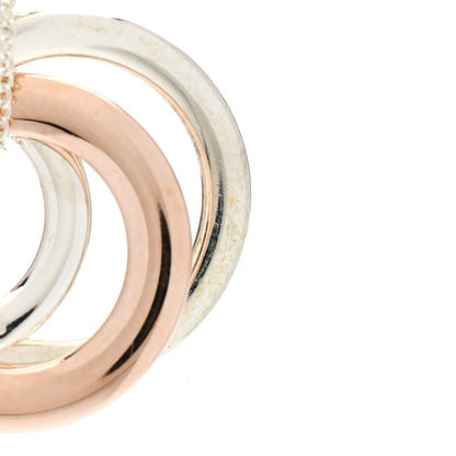 Tiffany Sterling Silver Rubedo 1837 Circles Pendant Necklace 6 of 7
