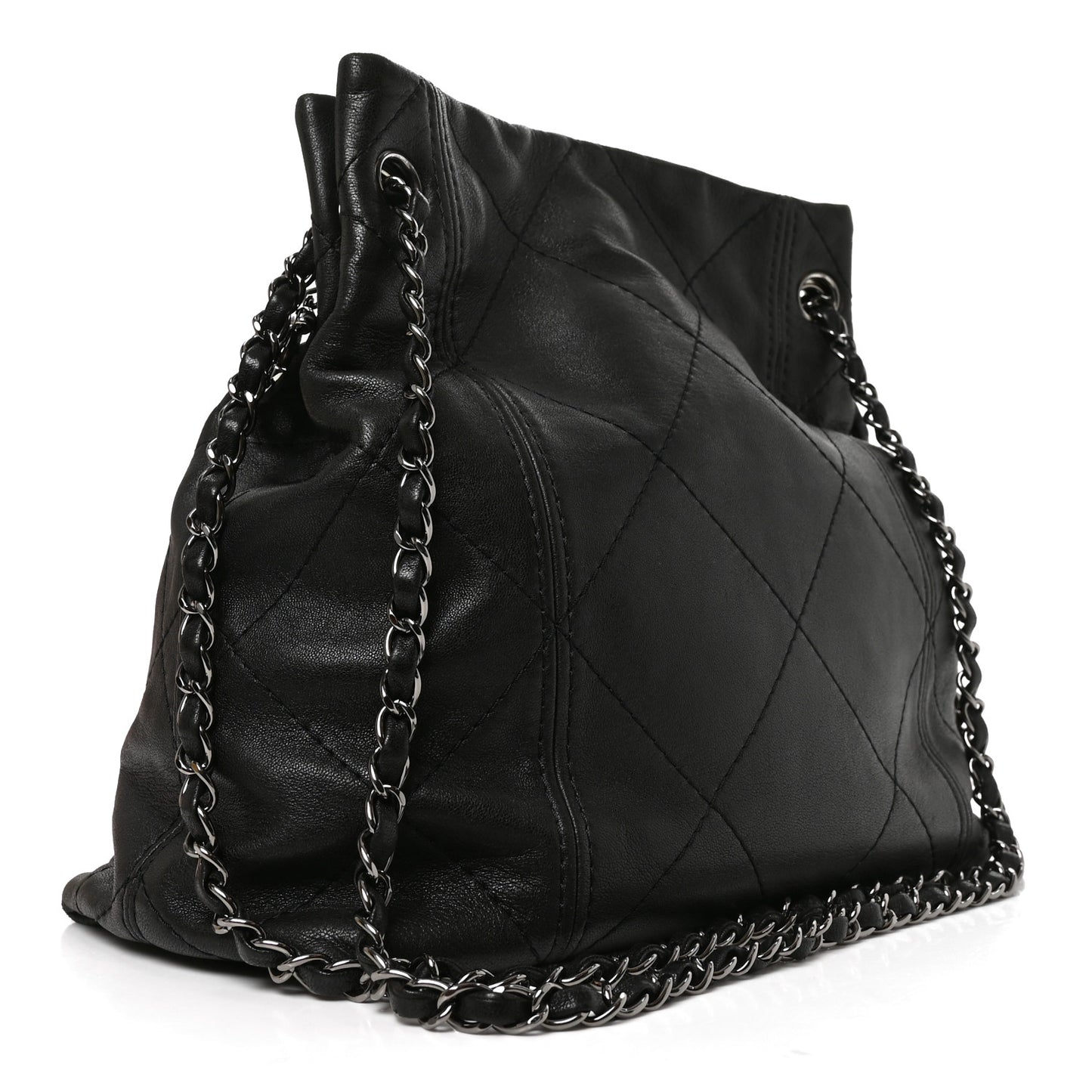 Lambskin Quilted Small Soft Touch Shoulder Bag Black