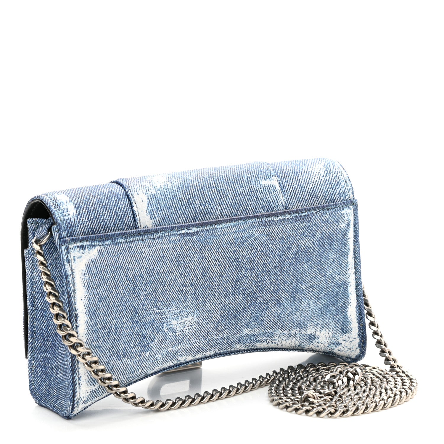 Balenciaga Nappa Denim Printed Hourglass Chain Bag Denim Blue 4 of 9