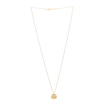 Tiffany 18K Yellow Gold Notes Letter K Disc Charm Pendant Necklace 3 of 4