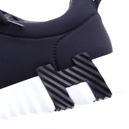 Hermes Technical Jersey Suede Goatskin Bouncing Sneakers 36.5 Black White 11 of 13