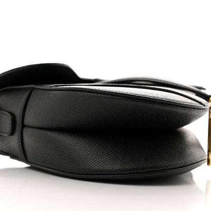 Christian Dior Grained Calfskin Saddle Bag Black 9 of 10