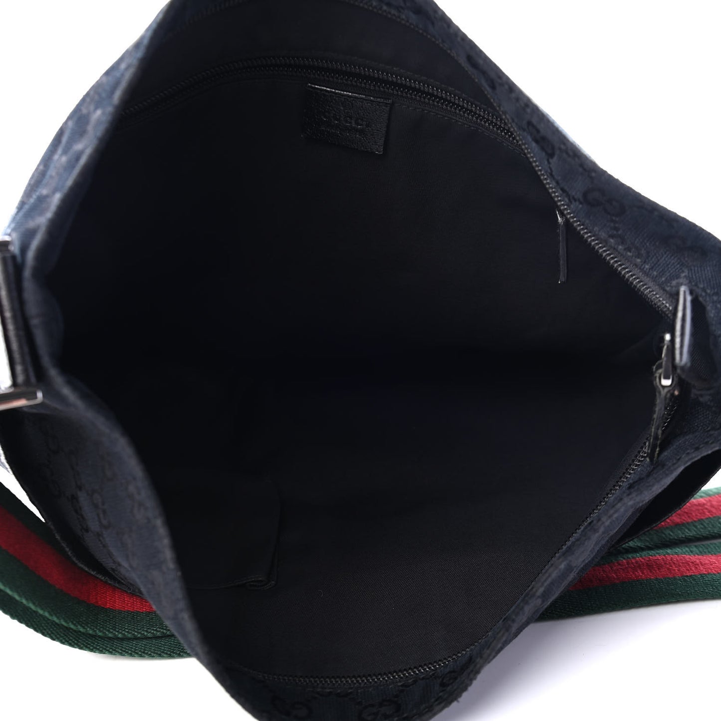 Monogram Web Medium Flat Messenger Bag Black