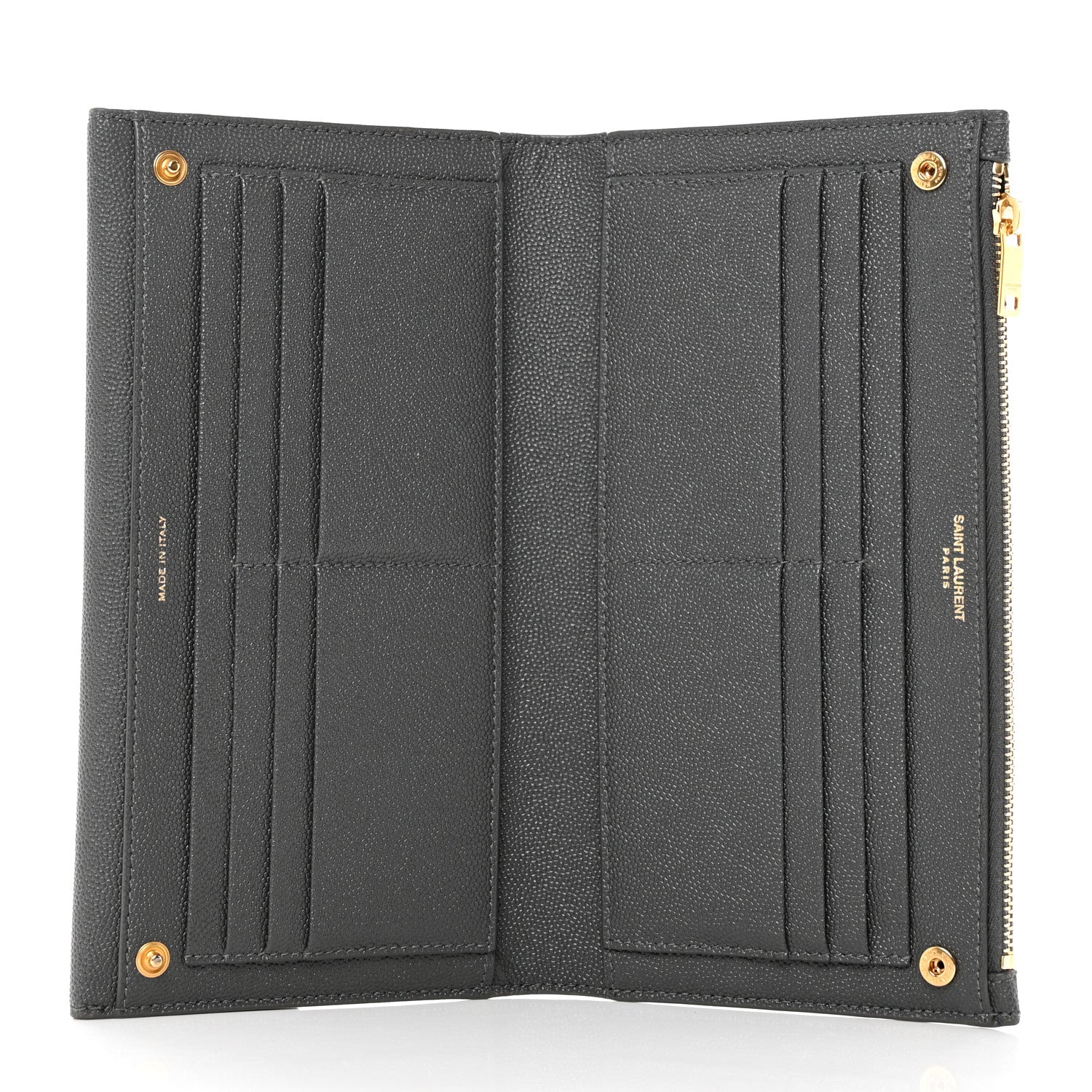 Saint Laurent Grain De Poudre Monogram Uptown Wallet Storm 5 of 8