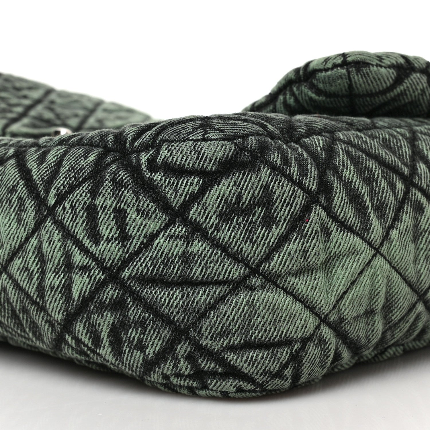 Chanel Denim Quilted Denimpression Flap Green Black 9 of 9