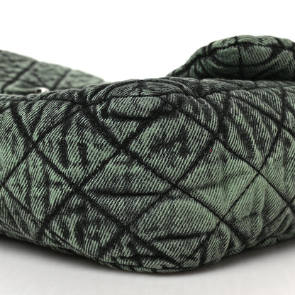 Chanel Denim Quilted Denimpression Flap Green Black 9 of 9