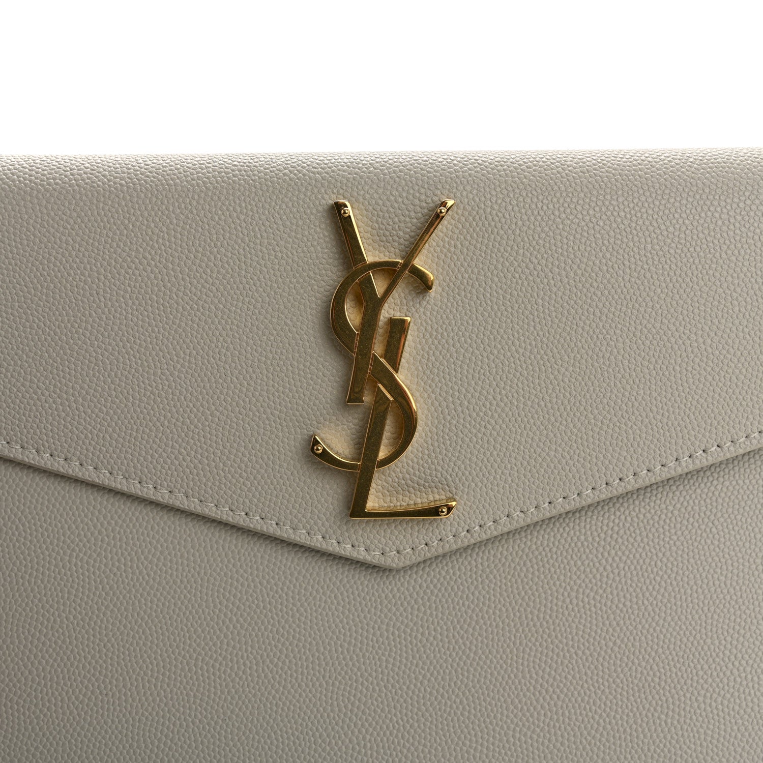 Saint Laurent Grain De Poudre Uptown Pouch Blanc Vintage 8 of 10