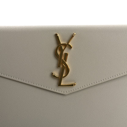 Saint Laurent Grain De Poudre Uptown Pouch Blanc Vintage 8 of 10