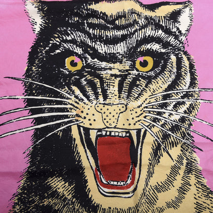 Gucci Silk Tiger Face Print Square Scarf Pink 2 of 5