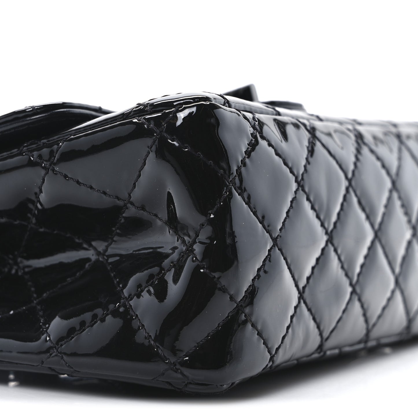 Patent Calfskin Quilted 2.55 Reissue Mini Flap So Black