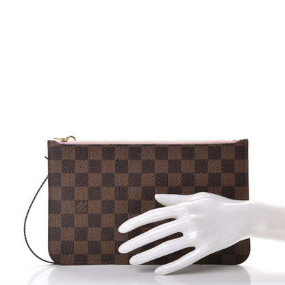 Louis Vuitton Damier Ebene Neverfull MM GM Pochette Rose Ballerine 2 of 9