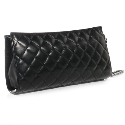 Chanel Lambskin Mineral Nights Pochette Wristlet Silver Black 3 of 7