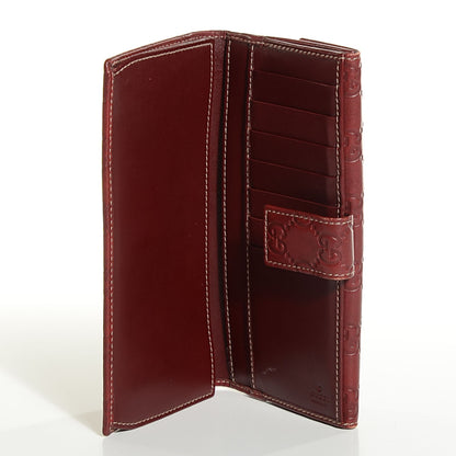 Gucci Guccissima Margaux Calfskin Metal Bar Continental Flap Wallet Dark Red 12 of 14