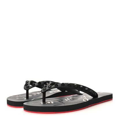 Christian Louboutin Rubber Spike Loubi Donna Flip Flop 35 Black 3 of 6