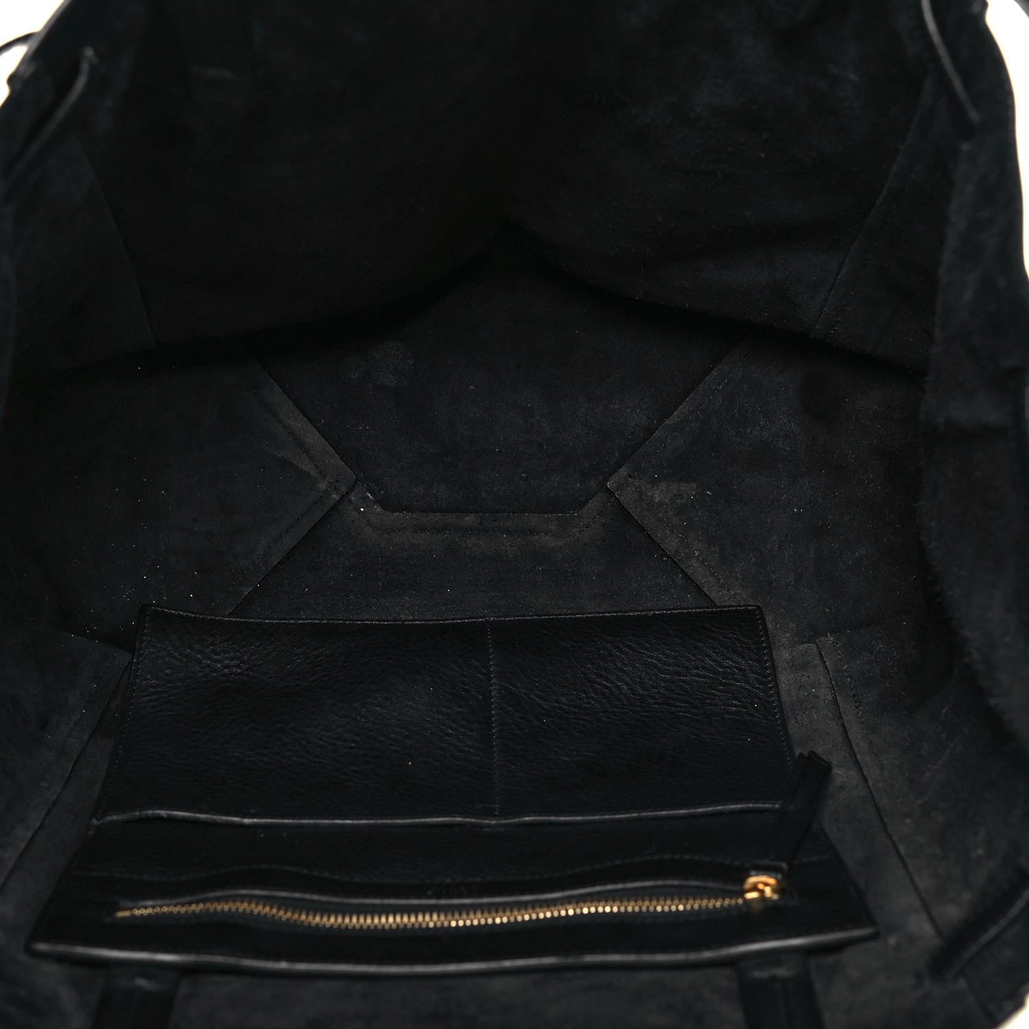 Celine Soft Grained Calfskin Small Belt Cabas Phantom Black 6 of 18