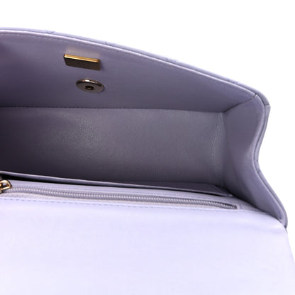 Chanel Lambskin Quilted Mini Top Handle Rectangular Flap Light Purple 5 of 10