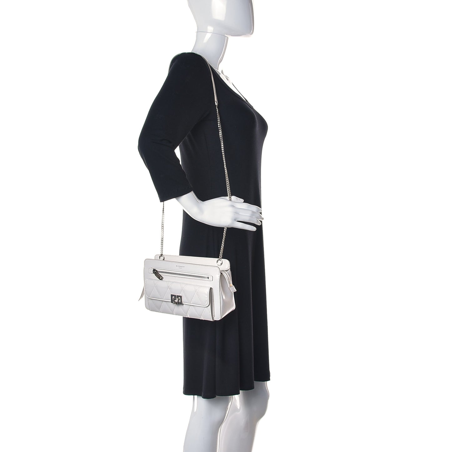 Goatskin Diamond Quilted Pocket Crossbody White