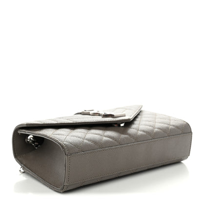 Saint Laurent Grain De Poudre Textured Mixed Matelasse Triquilt Small Monogram Satchel Taupe 4 of 10