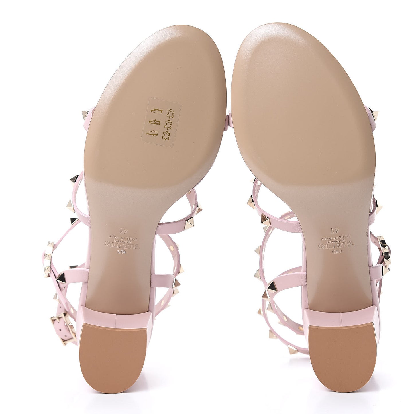 Calfskin Rockstud 60mm City Sandals 41 Water Rose