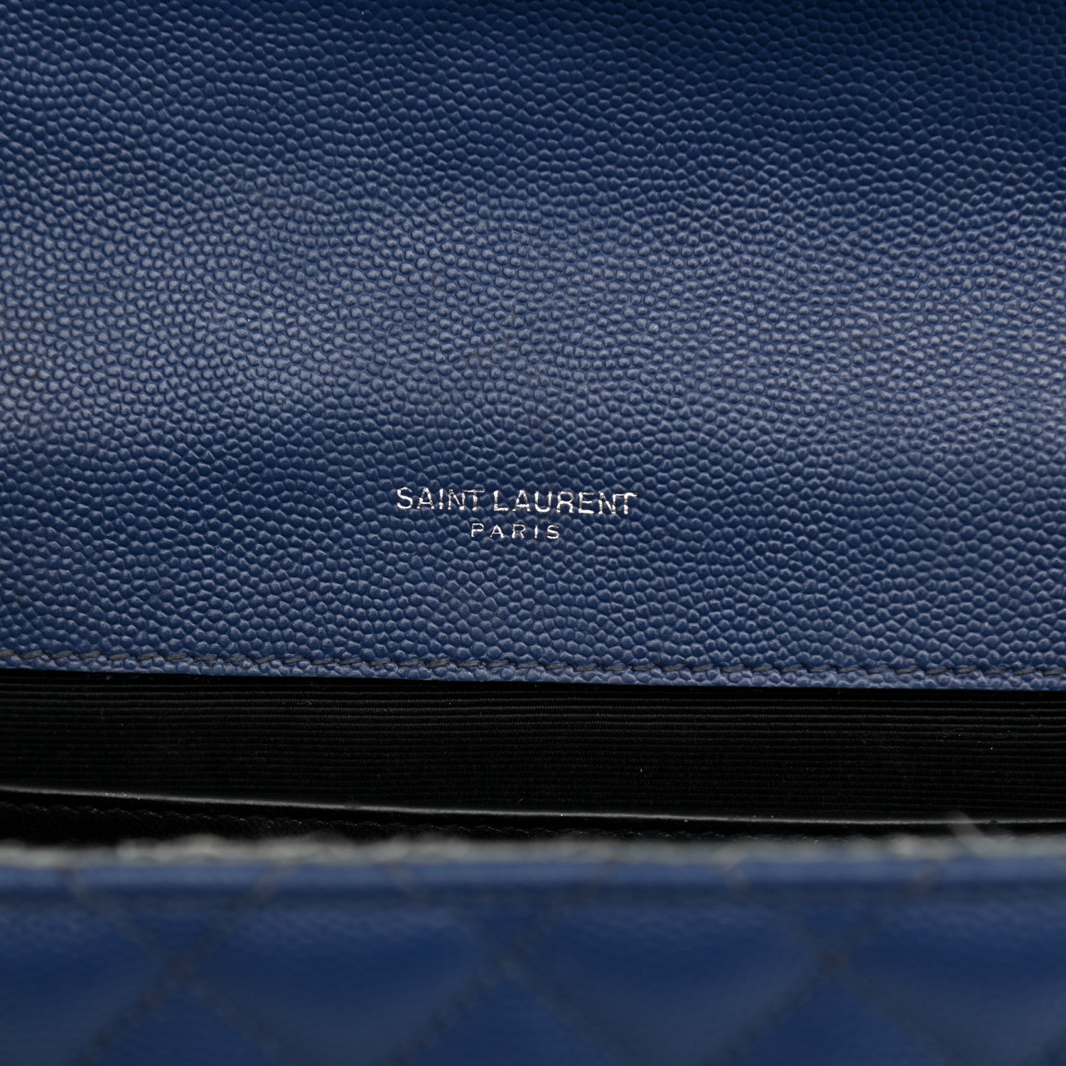 Saint Laurent Grain De Poudre Textured Mixed Matelasse Triquilt Medium Monogram Satchel Denim 6 of 20
